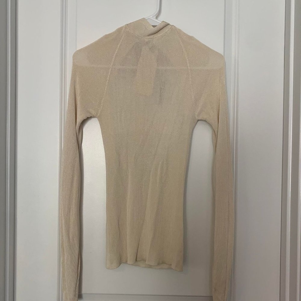 Cream Blouse from Petar Petrov, XS, open back with flared sleeves